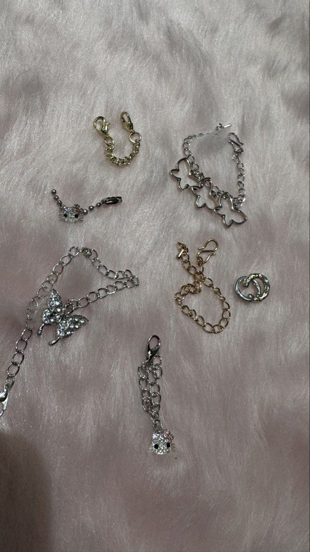 Bratz Barbie y2k accessories (Category: Kids Toys) located in Mandaluyong City. Submitted by maelovestoshop (Listing ID 1469134573, Image 1). Description: HK choker 250 Butterfly chain waistbelt 350 HK long necklace 250 Gold chain waistbelt for layering 190 3 butterfly charm waistbelt 350 2 bracelets set 50 Gold clasp necklace 80 These are handmade.