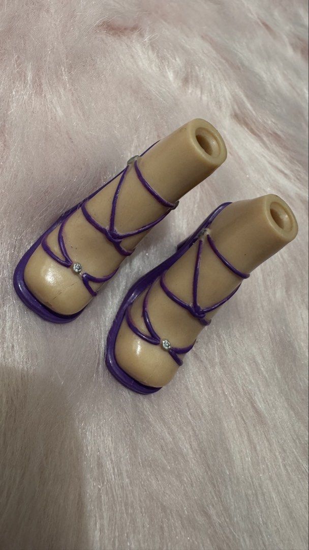 Bratz cloe winter ball shoes (Category: Heels) located in Mandaluyong City. Submitted by maelovestoshop (Listing ID 1469097392, Image 2). Description: Purple strappy high heels with doll feet Clean and ready for use No flaws.