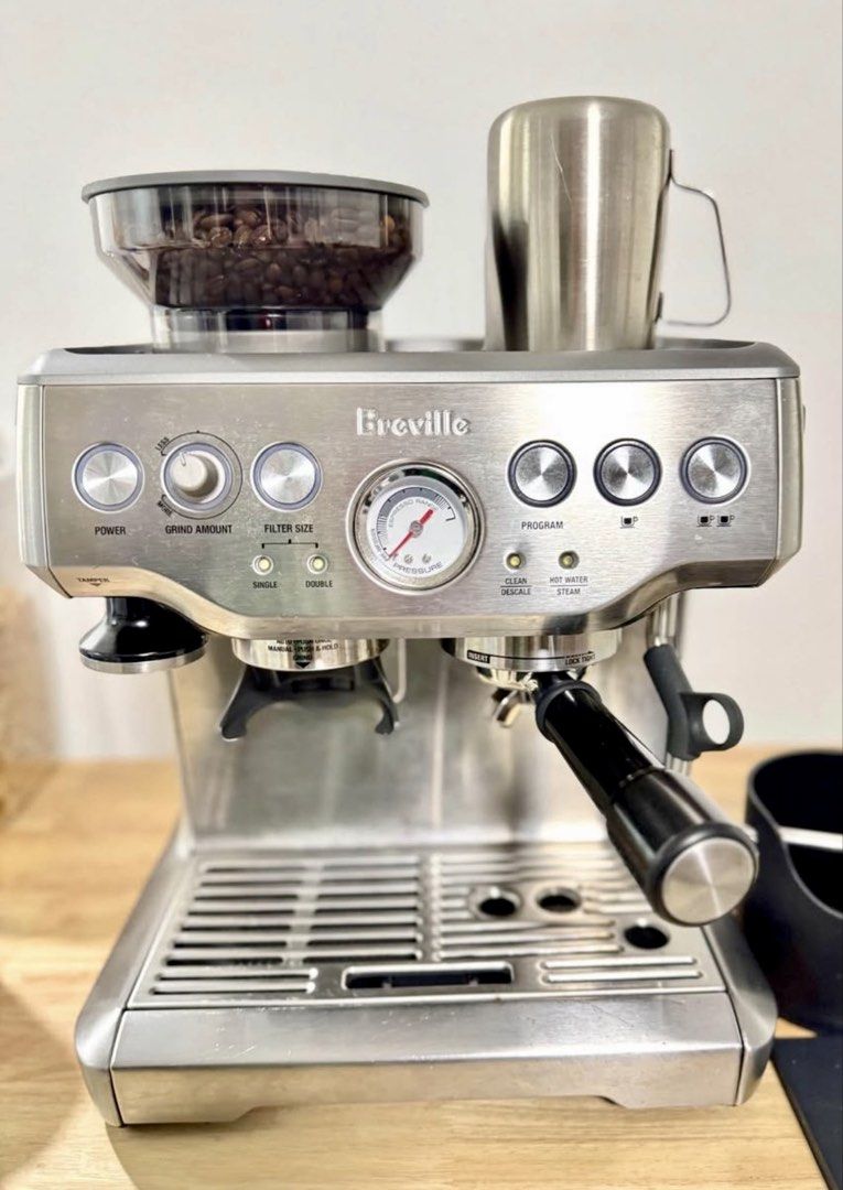 Breville Barista Express Espresso Machine with Grinder (Category: Coffee Machines & Makers) located in Mandaluyong City. Submitted by guiltyshoppaholic (Listing ID 1468994943, Image 2). Description: Selling my Breville Barista Express perfect for coffee lovers who want to enjoy café-quality espresso at home! Brand-New Retail Price: ₱62,999.00 at True Value Reason for Selling: Upgrade WHAT’S INCLUDED: ✅ Breville Barista Express Espresso Machine ✅ 