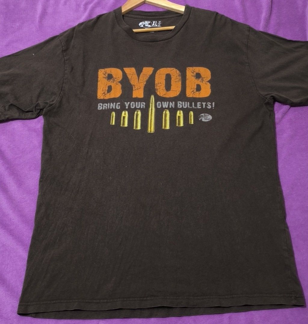BRING YOUR OWN BULLETS (Category: Tshirts & Polo Shirts ) located in Dumaguete. Submitted by nostaldripph (Listing ID 1469060834, Image 1). Description: BASS PRO SHOPS 23*32.