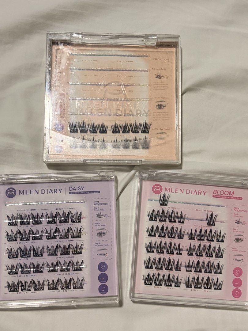 [BUNDLE] Mlen Diary Lashes/Lash Clusters: Iris, Bloom, Daisy (Category: Makeup) located in Quezon City. Submitted by marsgarage (Listing ID 1469077746, Image 1). Description: P250 TAKE ALL! Set cannot be broken. RFS: Not so nice on my eye shape. - VERY good quality. Mlen is kinda expensive but you can feel the quality of each lash is better than most. - Message if you want free tweezers/Lash applicator with this! Thanks!.