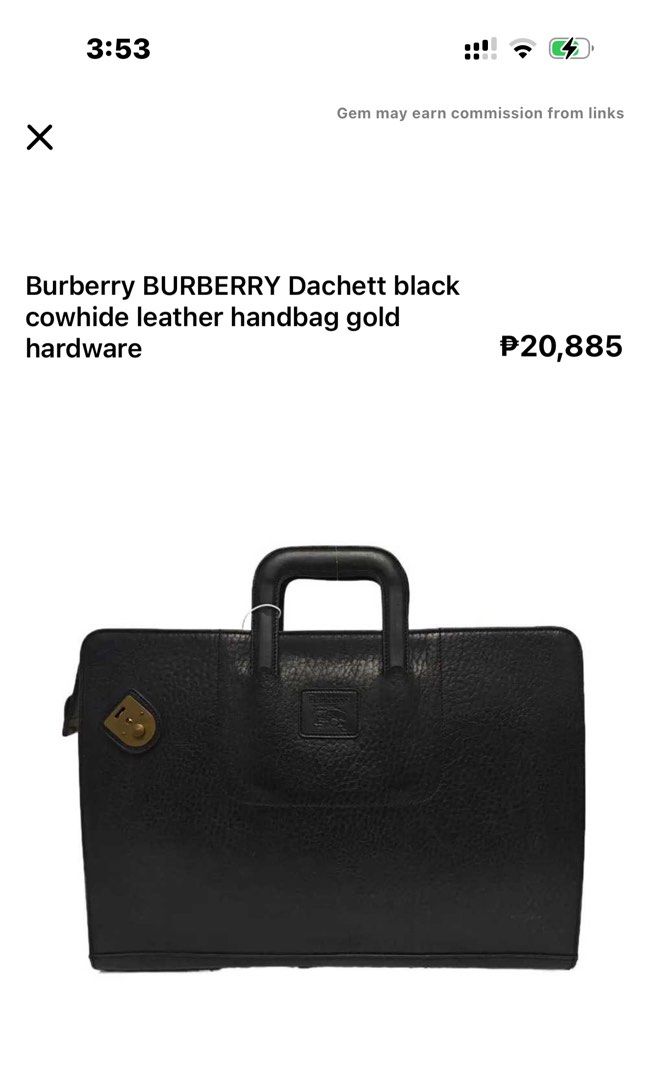 BURBERRY Dachett cowhide Briefcase (Category: Briefcases) located in Cagayan de Oro. Submitted by kjcartier26 (Listing ID 1469014068, Image 2). Description: Authentic, Flawless, Good as new. 🇯🇵✨ - 20k in pesos for this in preloved. 😱 - FREEEEE SHIPPING NATIONWIDE. .