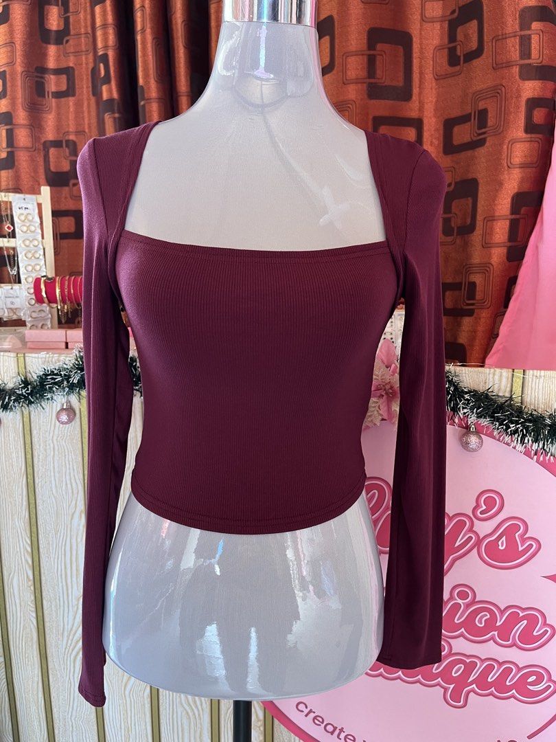 burgundy-shein dazy longsleeve (Category: Longsleeves) located in Manila. Submitted by myapparelshop (Listing ID 1468979968, Image 1). Description: .