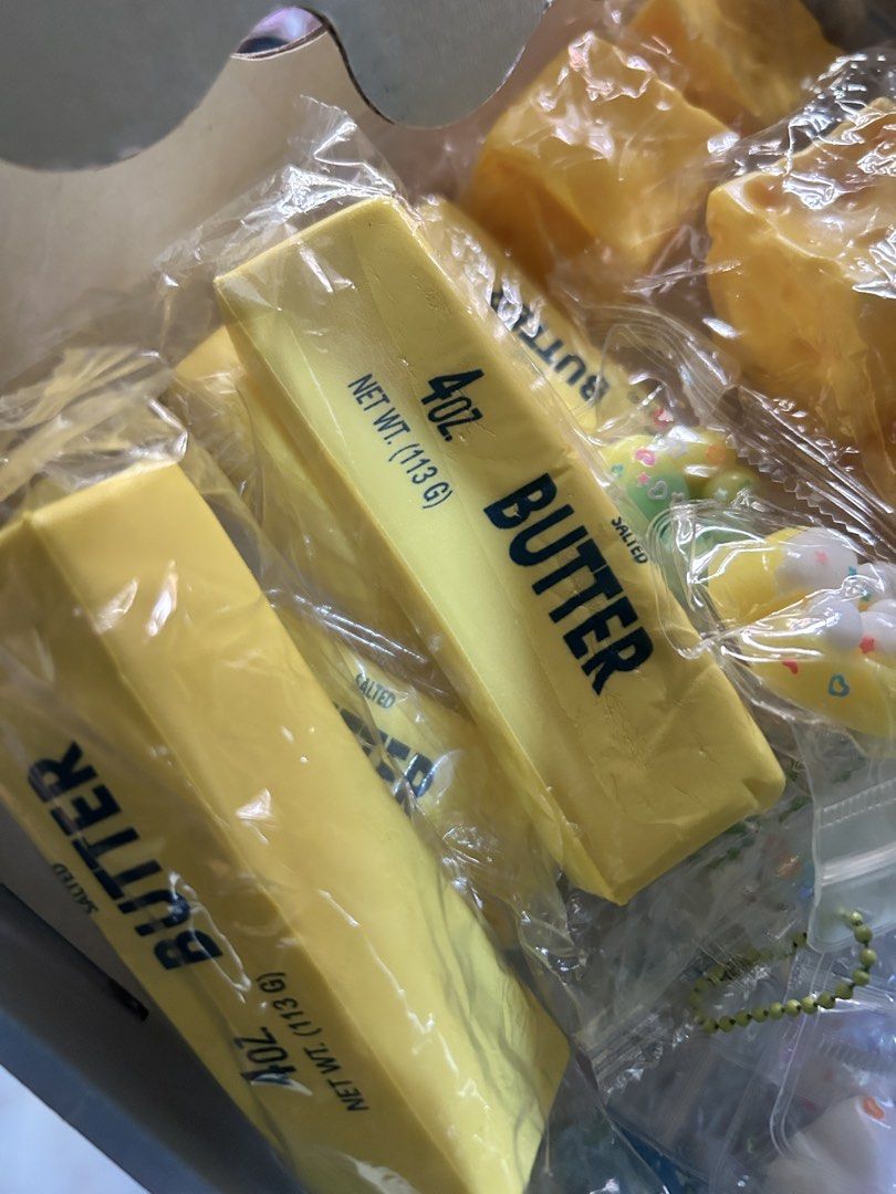 Butter Squishy Toy Salted Butter (Category: Kids Toys) located in Manila. Submitted by knotcakke (Listing ID 1468965093, Image 2). Description: 10 pcs butter squishy.