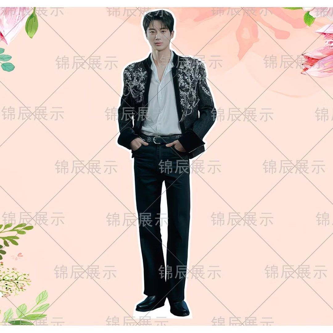 Byeon Woo Seok Cardboard Cutout Standee Standing Prop (Category: Occasions & Party Supplies) located in Manila. Submitted by luckylion-9676 (Listing ID 1468966071, Image 2). Description: - Life-sized celebrity cutout standee - Ideal for fan rooms, events, or surprise parties - Sturdy cardboard build with a convenient easel back for self-standing support - High-resolution, clear print of the star in a trendy outfit - Folds flat easily for storage 