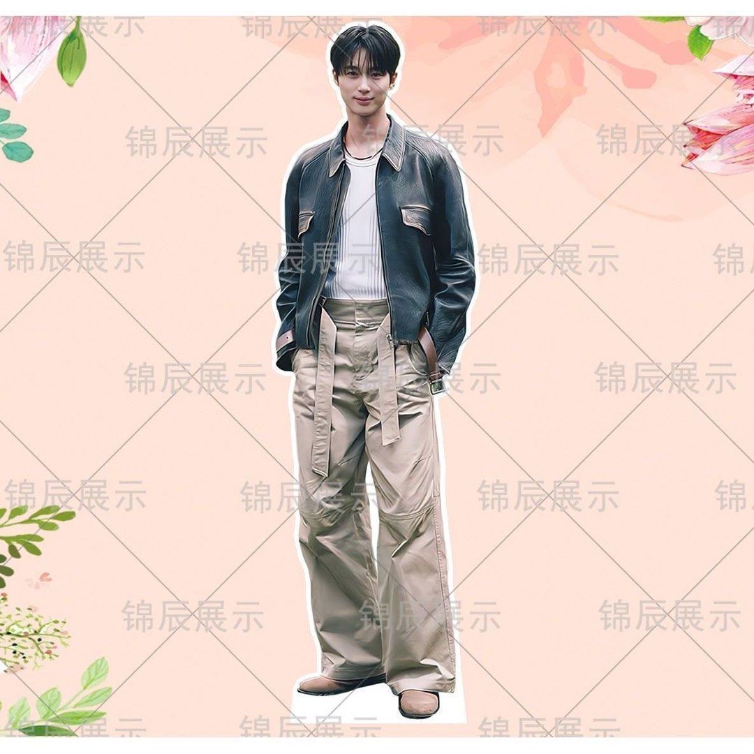 Byeon Woo Seok Cardboard Cutout Standee Standing Prop (Category: Occasions & Party Supplies) located in Manila. Submitted by luckylion-9676 (Listing ID 1468966071, Image 1). Description: - Life-sized celebrity cutout standee - Ideal for fan rooms, events, or surprise parties - Sturdy cardboard build with a convenient easel back for self-standing support - High-resolution, clear print of the star in a trendy outfit - Folds flat easily for storage 
