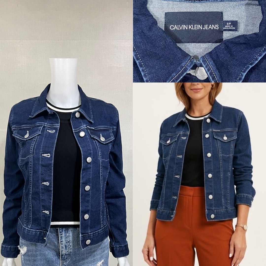 Calvin Klein Denim Jacket (Category: Coats, Jackets and Outerwear) located in Cebu City. Submitted by kei.flmn (Listing ID 1469084656, Image 1). Description: 📌PLEASE READ BEFORE MAKING AN OFFER Excellent Condition (No issues) Size:Fits Small (S) - [x] Flat Lay Measurements (in inches): - [x] Bust: 36” - [x] Length Reference: Mannequin Height : 5’4” (First-come, first-served basis) Due to an increased number of joy reservers and fake buyers, offe