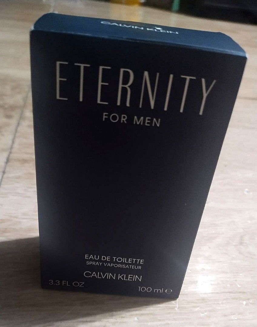 Calvin Klein Eternity for Men (Category: Fragrance & Deodorants) located in Manila. Submitted by vien_store (Listing ID 1469091662, Image 1). Description: I'm selling this perfume coz I don't want to use it (not my prefer type of perfume) it's not used, once sprayed for smell testing, the box has stain a little bit,but it's good as it..