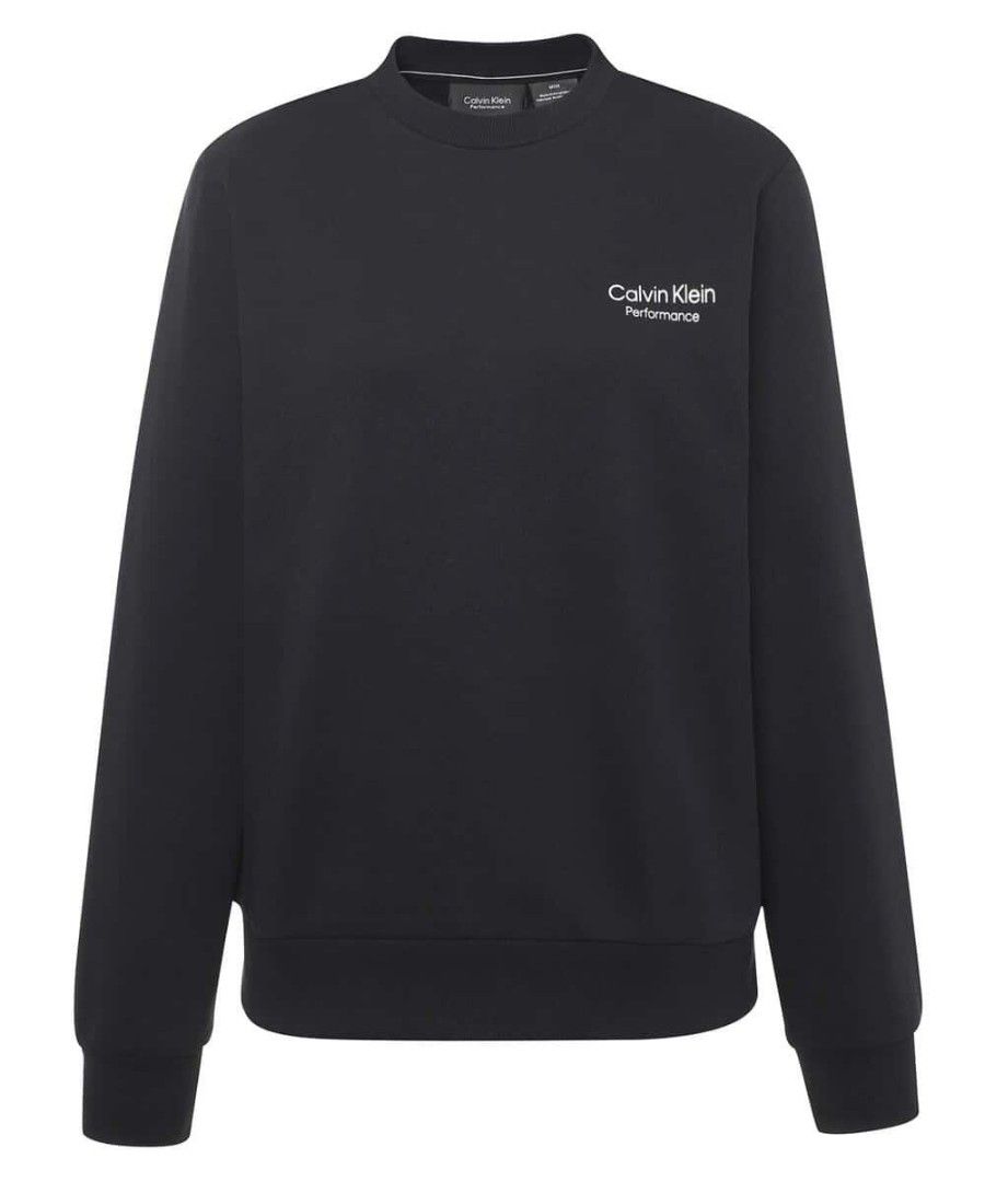 Calvin Klein Performance Black Crewneck Sweatshirt (Category: Coats, Jackets and Outerwear) located in Pasig City. Submitted by magespinoz81859 (Listing ID 1469085756, Image 1). Description: - Brand: Calvin Klein Performance - Color: Solid Black - Size: Medium (M) - Design: Crew neck with inner brand taping, small white logo on upper left chest - Details: Long sleeves, ribbed cuffs, standard hem - Condition: Excellent/Like new - Style: Casual / A