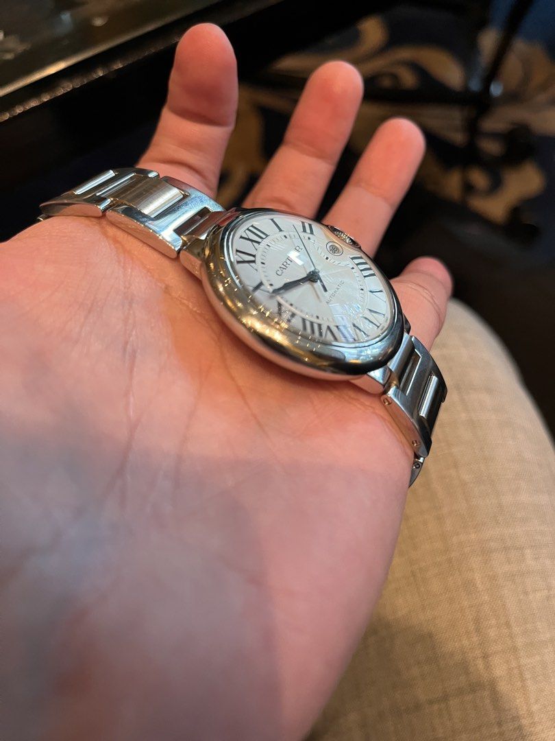 Cartier Ballon Bleu 42mm (Category: Luxury Watches) located in Manila. Submitted by corte.collection (Listing ID 1468965195, Image 2). Description: ⌚️ 42mm / Mensize - comes with authentic box but no papers / Excellent Condition (Mint) 📍 Meetup @ ShangriLa Makati City 📲 Follow us on FB,IG, Tiktok : Corté / corte.collection 📩 Message for inquiries, price is negotiable .