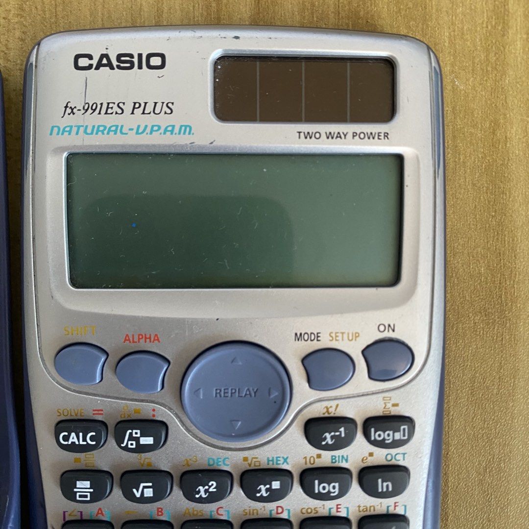 CASIO FX-991ES Scientific Calculator Two Way Power (Category: Stationery & School Supplies) located in Makati City. Submitted by staple.depop (Listing ID 1468943415, Image 2). Description: - Through solar na lang po yug power - Idk how to change battery kayo na lang po mag pa change other than that no issues na - WHAT YOU SEE IS WHAT YOU GET - Orig Price: 1.5k+ - Bought in National Bookstore Physical Store.