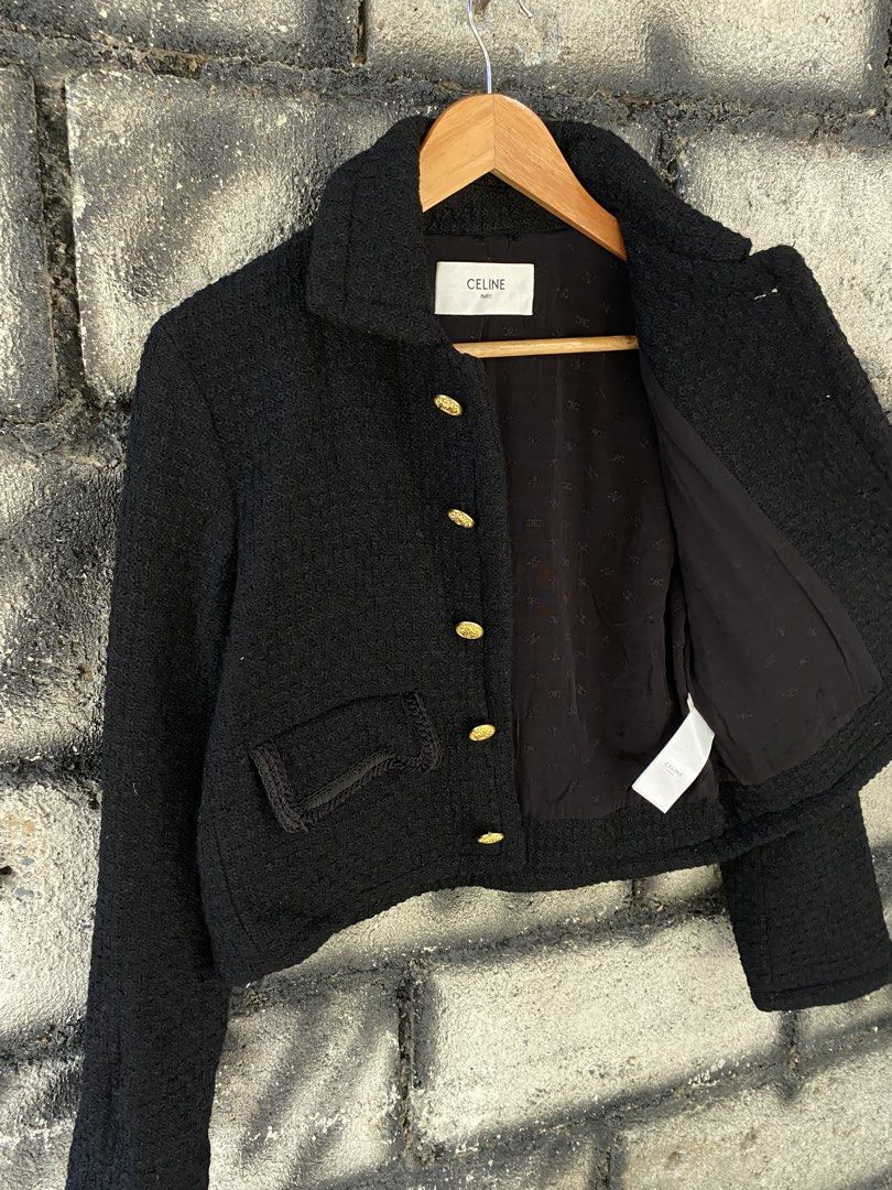 Celine Tweed Jacket (Category: Coats, Jackets and Outerwear) located in Villaverde. Submitted by theluxurythrift.ph (Listing ID 1468966976, Image 2). Description: Wts Celine Tweed Jacket Size 38 On Tag W 18 Inch L 18 Inch Excellent Condition No Flaws 3599 + Sf.