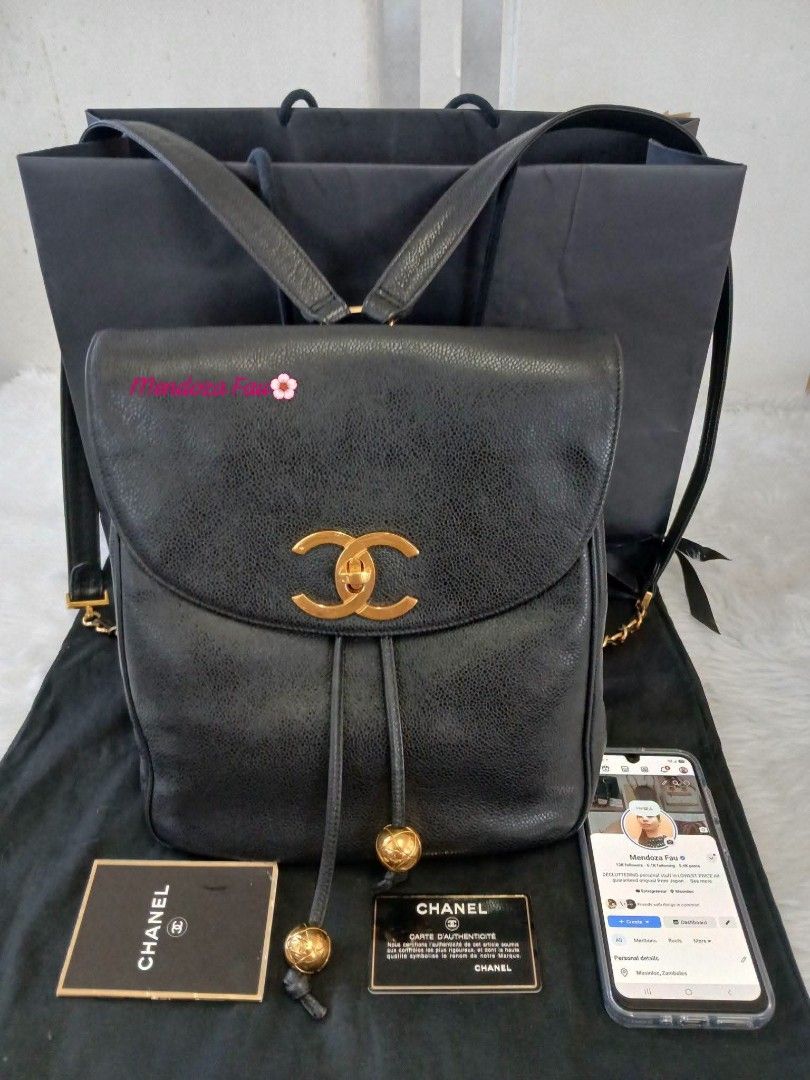 Chanel vtg Caviar backpack (Category: Luxury Bags & Wallets) located in Iba. Submitted by kuripot_socialite (Listing ID 1469157508, Image 1). Description: Pristine condition. Walang retouch‼️ Sobrang ganda pa. ✅️Guaranteed orig. ✅️Money back if proven fake. DISCLAIMER: NO COPYRIGHT INFRINGEMENT INTENDED.ALL CREDIT GOES TO THE RIGHTFUL BRAND OWNERS. Mendoza Fau is not affiliated with any photo,brand & logos mention on this post.We are selling prel