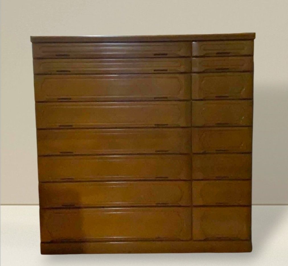 Chest Drawer Dresser (Category: Shelves, Cabinets & Racks) located in Quezon City. Submitted by dannikkishoppe2 (Listing ID 1468938780, Image 1). Description: Chest Drawer Dresser‼️₱9500‼️ L57 W18 H57.5 inches *16 drawers Please manage your expectations as there might be minimal flaws. Color may vary due to lighting, it may appear darker or lighter in person. Check photos first before buying. Please refrain from purchasing if you are particular a
