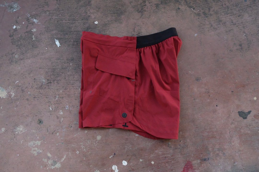 Ciele Athletics Running Shorts Medium Red (Category: Toning & Stretching Accessories) located in Cainta. Submitted by r.m.j. (Listing ID 1469012918, Image 3). Description: - Brand: Ciele Athletics - Color: Dark red - Size: Medium - Material: Lightweight performance fabric - Waistband: Wide black elastic - Pockets: Multiple pockets on back and sides Condition : 9/10 minimal signs of wear P 1500 + sf.