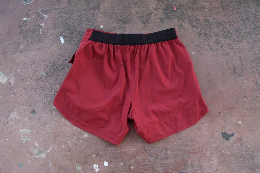 Ciele Athletics Running Shorts Medium Red (Category: Toning & Stretching Accessories) located in Cainta. Submitted by r.m.j. (Listing ID 1469012918, Image 2). Description: - Brand: Ciele Athletics - Color: Dark red - Size: Medium - Material: Lightweight performance fabric - Waistband: Wide black elastic - Pockets: Multiple pockets on back and sides Condition : 9/10 minimal signs of wear P 1500 + sf.