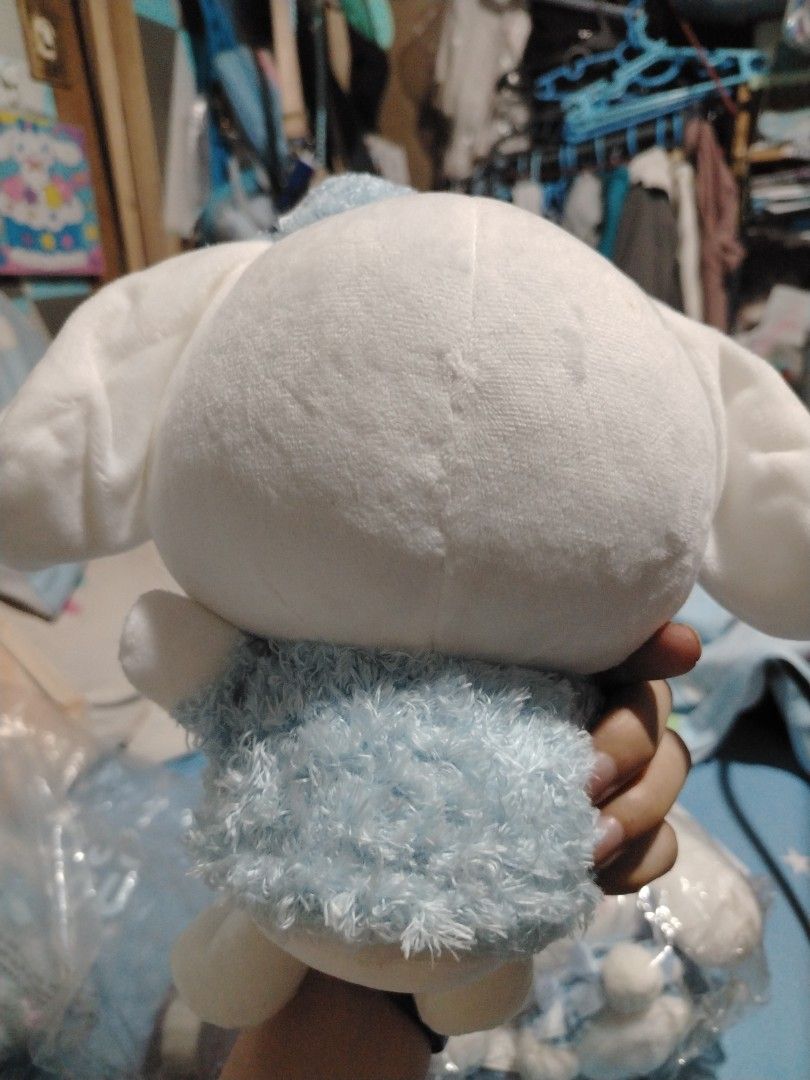 Cinnamoroll blue dress plushie (Category: Plushies & Soft Toys) located in Manila. Submitted by joycechua439850 (Listing ID 1469004745, Image 2). Description: - Unofficial Cinnamoroll plushie wearing a blue dress and a blue bow - Medium Sized - for collection or gifts.
