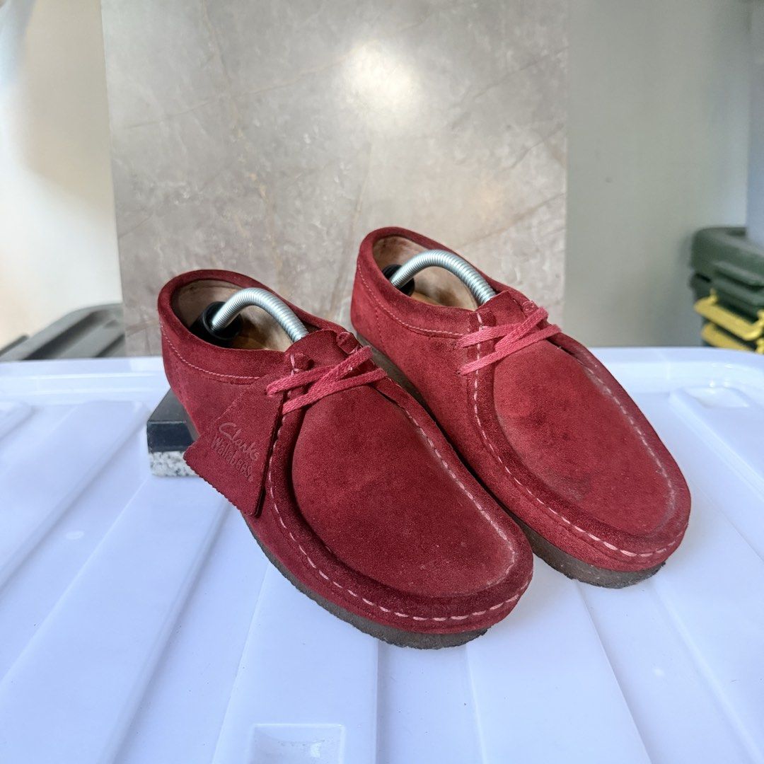 Clarks Wallabee Red Suede (Category: Sneakers) located in Quezon City. Submitted by hervics (Listing ID 1469029853, Image 3). Description: Original Clarks Wallabees RFS: Decluttering .