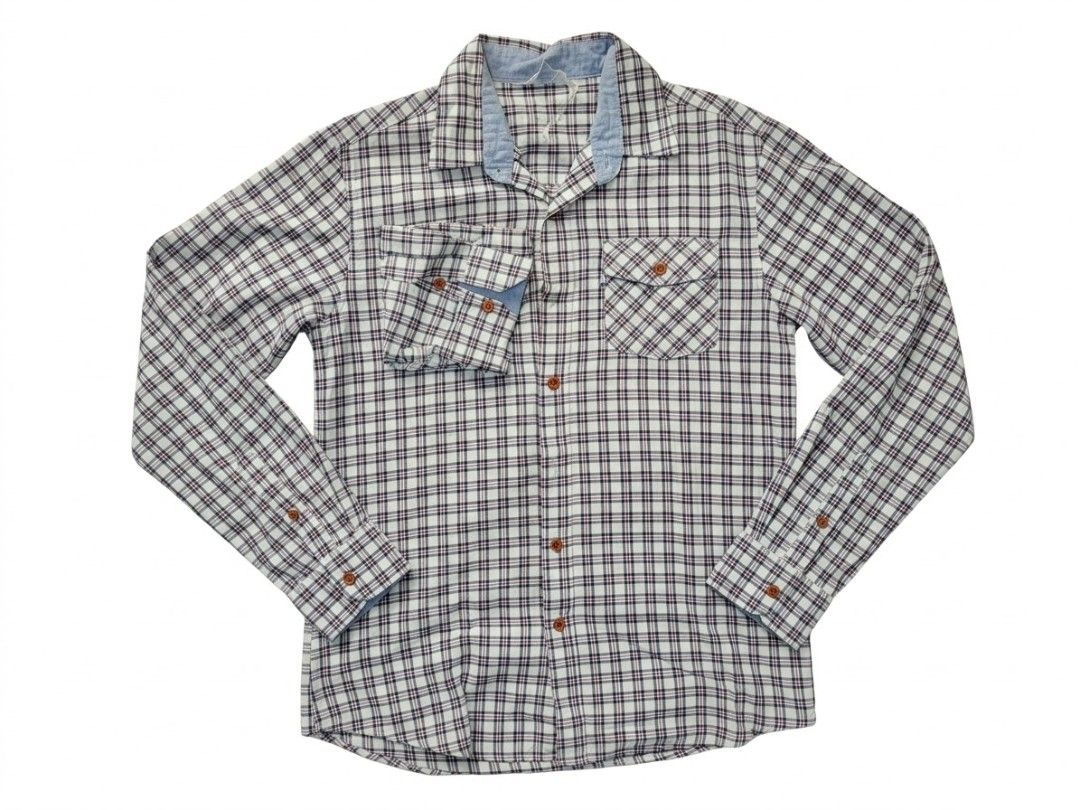 Classic Plaid Multi-Check Long Sleeve Shirt (Category: Looking For) located in Manila. Submitted by angmerchant (Listing ID 1469071887, Image 1). Description: Classic Plaid Multi-Check Long Sleeve Shirt Text me 0991 922 7964 #y2k plaid polo #orange wool dress blouse #lo gallery dept 3/4 sleeve #marimekko #ami punk burgundy top #country gu Henley polo.