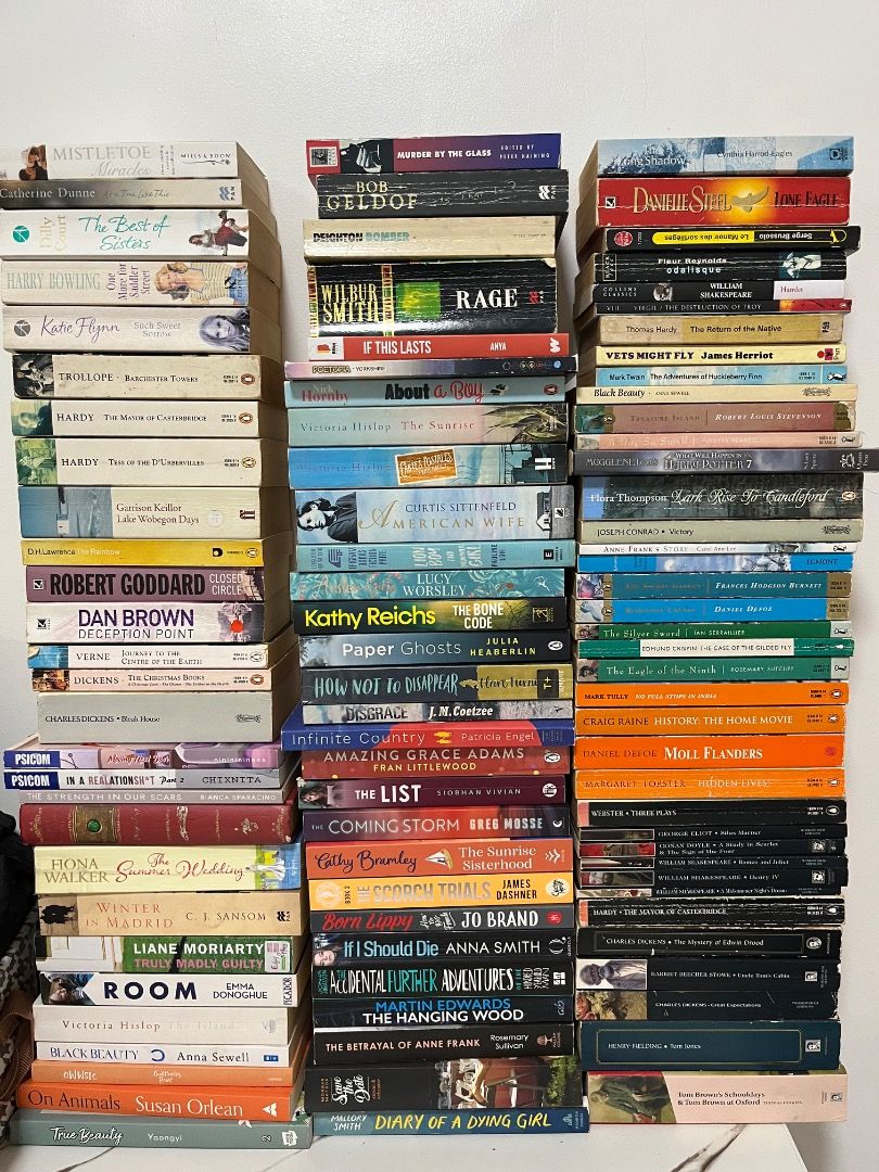Classics and paperback novels for take all (Category: Storybooks) located in Caloocan City. Submitted by bookart.ph (Listing ID 1469109453, Image 1). Description: 90pcs of classic and paperback novels. Good for starting online business.
