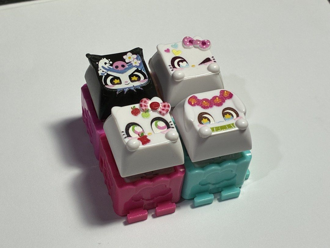 clickeez sanrio SET (Category: Interactive Toys) located in Quezon City. Submitted by kidzonblock (Listing ID 1469083414, Image 1). Description: wts lfb clickeez sanrio hello kitty and friends PHP 400 selling as set only ! decluttering x sensi searomi (w flaws sa ears) apple kitty hello pastel sunnymoroll mop: gcash/maya/maribank mod: prio sdd loc: qc.