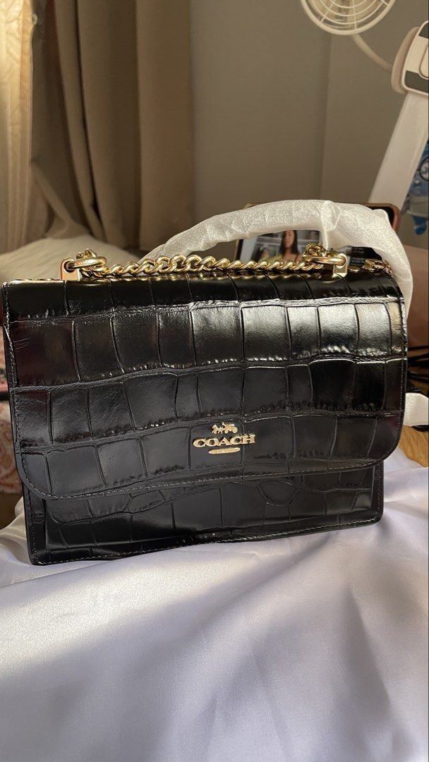 Coach Klare Croc Black Chain Shoulder Bag (Category: Luxury Bags & Wallets) located in Makati City. Submitted by minimalistsally (Listing ID 1469092651, Image 3). Description: Down sizing my collection Never used No flaws Bought in IG shop (last photo) 100% authentic .