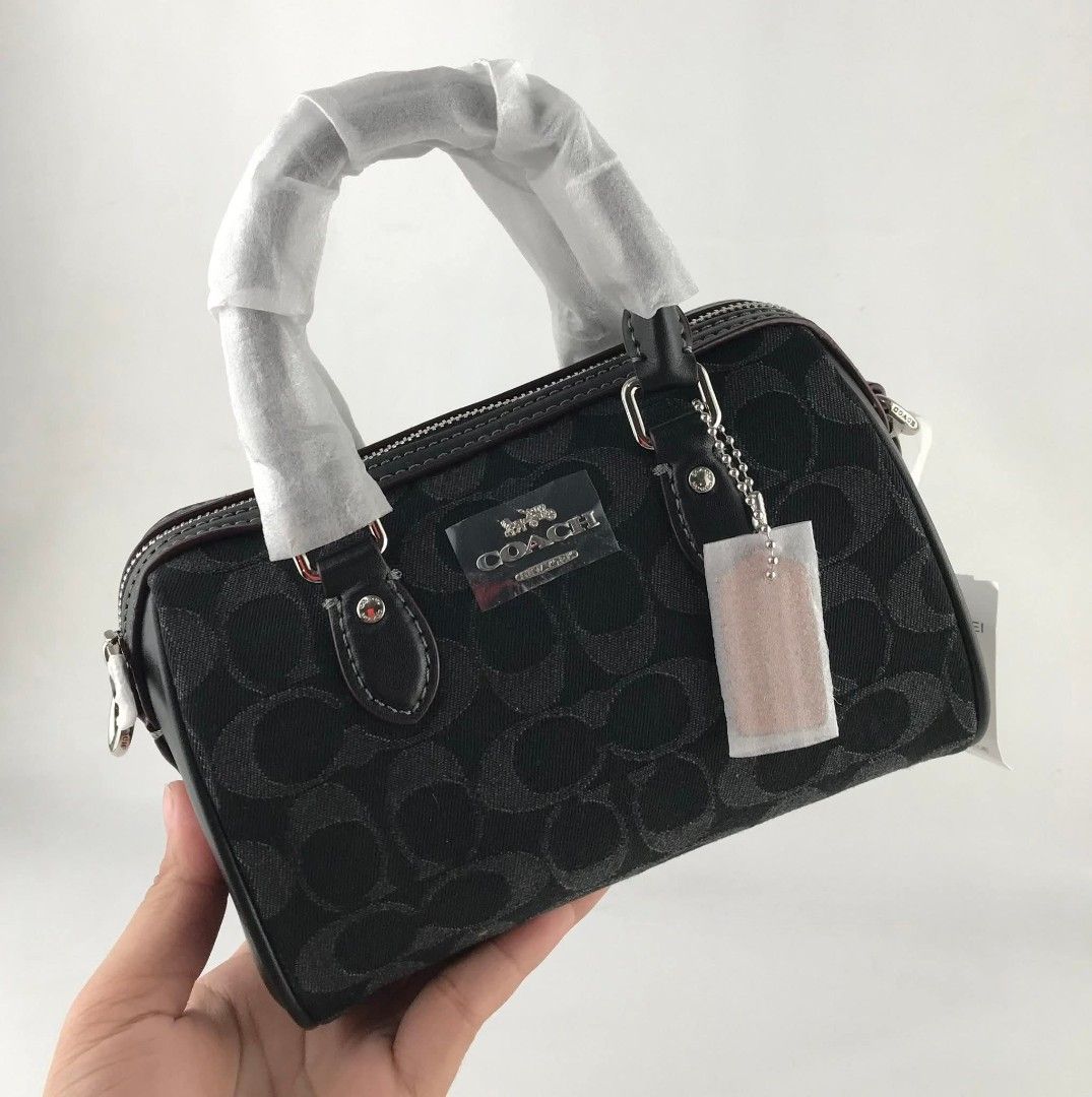 Coach Micro Rowan Denim Crossbody Bag (Category: Cross-body Bags) located in Manila. Submitted by msddirectfactoryoutlet (Listing ID 1469047632, Image 3). Description: Size 5.5" (L) x 4" (H) x 3 1/4" (W).
