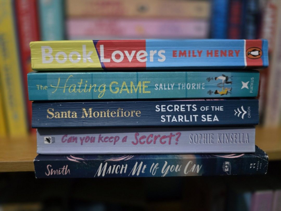 Contemporary romance [paperback] (Category: Storybooks) located in Rizal. Submitted by mintcookieph (Listing ID 1469112672, Image 1). Description: 50 each all UK version paperback condi: foxing and some tanning Hating Game ❌️ SOLD Book Lovers ❌️ SOLD Secret of the Starlit Sea Can You Keep a Secret (cute cover) Match Me If You Can Just Friends (100 PHP) Some Mistakes Were Made [hardbound] (150 PHP) mop: gcash / maya / gotyme mod: j&t / sco.