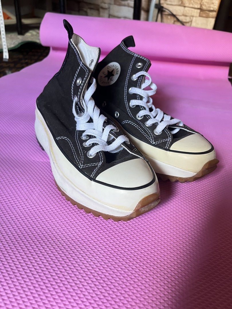 Converse Run Star Hike High Top & Black Ankle Boots (Category: Sneakers) located in Manila. Submitted by danryl_purisima (Listing ID 1468948347, Image 3). Description: RSF: DECLUTTERING - Bundle includes 2 pairs of versatile black footwear - Pair 1: Converse Run Star Hike high tops featuring chunky platform soles and bold sawtooth tread - Pair 2: Sleek faux leather ankle boots with convenient side zippers and stylish pointed toes - Condition: Pre