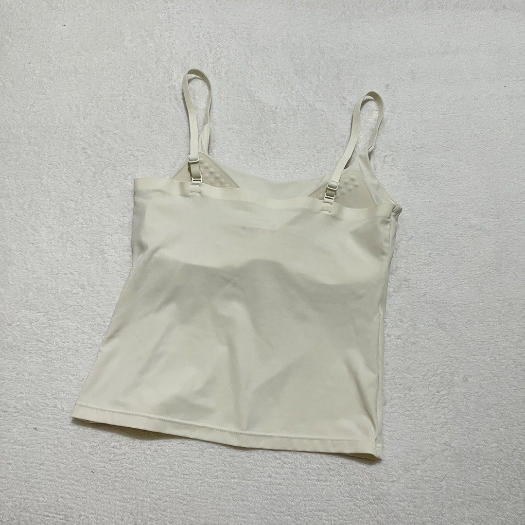 Cream Padded Camisole Top with Adjustable Straps (Category: Sleeveless) located in Binan City. Submitted by veniceao (Listing ID 1469049214, Image 3). Description: PLEASE READ ❤️ Loc: Manila/Laguna (open for checkout for cheaper sf—starts at ₱20) For sure buyer: 1. Make an offer. 2. Send your details for confirmation 3. Pay until 3pm the next day I confirm the order. Details: - Fits size small-large - Color: Cream - Style: Basic camisole with sco