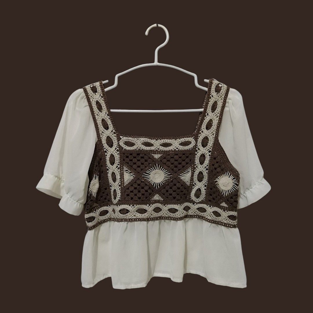 Crocheted Top (Category: Others Tops) located in Quezon City. Submitted by aishlatte (Listing ID 1469125081, Image 1). Description: Fits Small-Large See through! Bought this in boracay. Thai Product. Rarely Used..