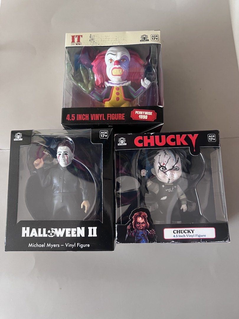 Culture Fly Chucky Ghostface (Category: Figurines & Statues) located in Caloocan City. Submitted by ryshevennostalgia (Listing ID 1468936214, Image 2). Description: Selling Culture Fly Figs 7 pcs Chucky B&W (2 pcs) Ghostface (2 pcs) Chuck colored Pennywise Mike Myers 850 EACH Or take all 5500 (free shipping if take all) Thanks for set .