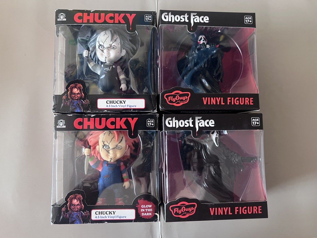 Culture Fly Chucky Ghostface (Category: Figurines & Statues) located in Caloocan City. Submitted by ryshevennostalgia (Listing ID 1468936214, Image 1). Description: Selling Culture Fly Figs 7 pcs Chucky B&W (2 pcs) Ghostface (2 pcs) Chuck colored Pennywise Mike Myers 850 EACH Or take all 5500 (free shipping if take all) Thanks for set .