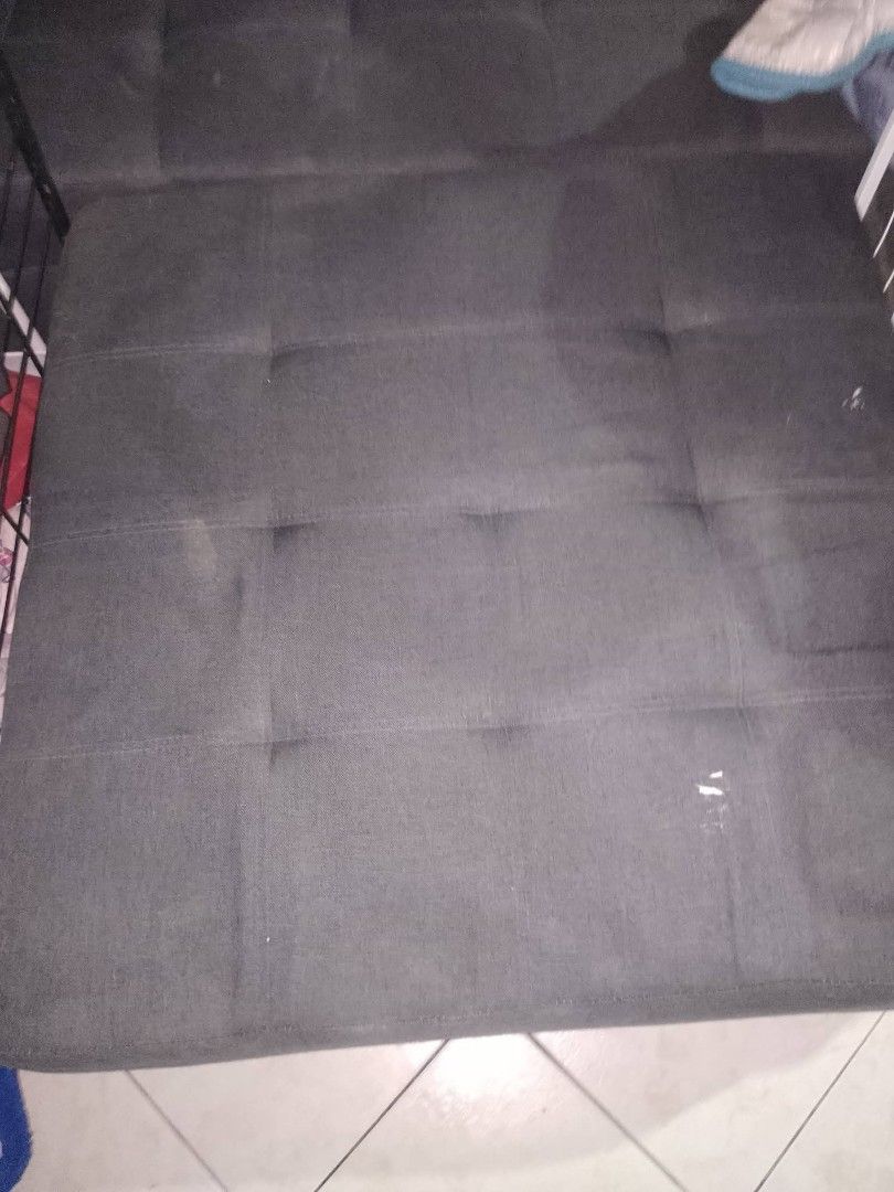 Dark grey sectional sofa with matching footstool (Category: Sofas) located in Cavite. Submitted by annas.gadget.corner (Listing ID 1468978461, Image 2). Description: URATEX SOFA SET FOR SALE NO ISSUE NAMAN MAY KONTING MANTSA LANG HALOS BAGO PA PO RUSH KO NA TO 5,500 FIX PO SALAWAG DASMA LOC. FOR PICK UP ONLY RFS MAGPAPALIT NG MAS MALIIT.