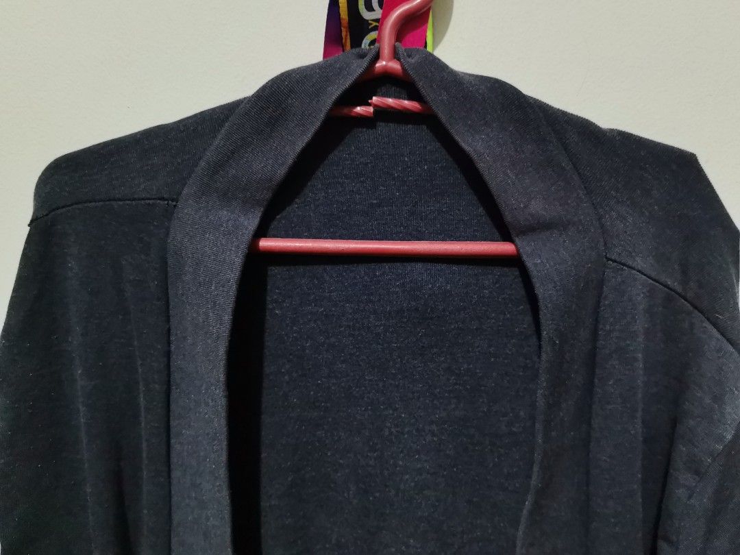 Dark Navy Blue Open Front Cardigan (Category: Coats, Jackets and Outerwear) located in Valenzuela. Submitted by paaaatt (Listing ID 1469014167, Image 2). Description: - Color: Dark navy blue - Style: Open front with shawl collar - Fit: Relaxed fit with long sleeves - Material: Soft knit fabric, perfect for layering - Condition: Great basic piece for everyday wear.