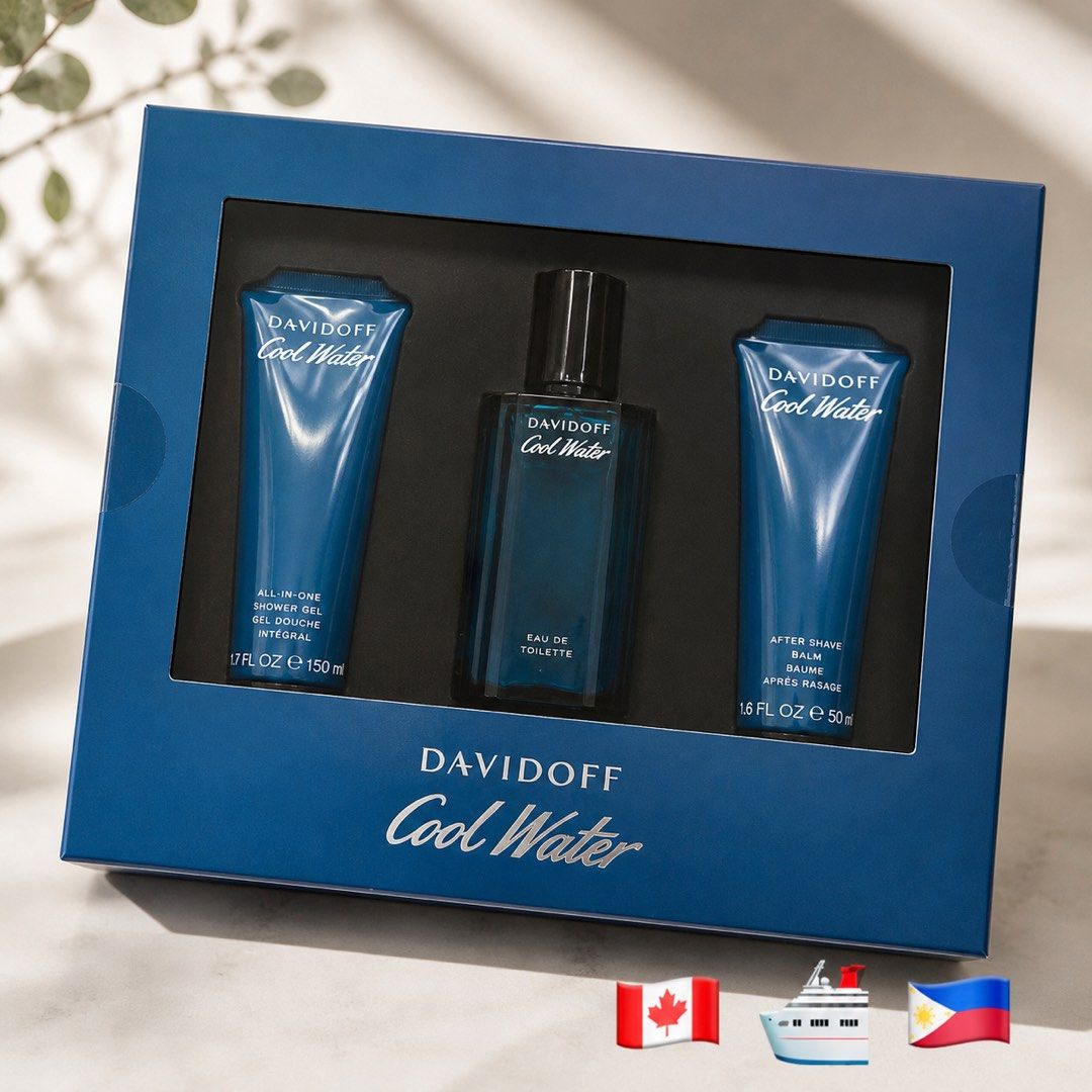 Davidoff Cool Water for Men Gift set (Category: Fragrance & Deodorants) located in Balungao. Submitted by kateee21 (Listing ID 1469033826, Image 1). Description: 📌📌📌 Available PINAS 🇵🇭 ON HAND 🛳 Shipped from Canada 🇨🇦 🇨🇦🇨🇦to Philippines 🇵🇭 🇵🇭🇵🇭 via sea cargo 📦; Local Shipping fee c/o buyer ✅ Only 2 LEFT IN STOCK ✅ Lowballers will be ignored.