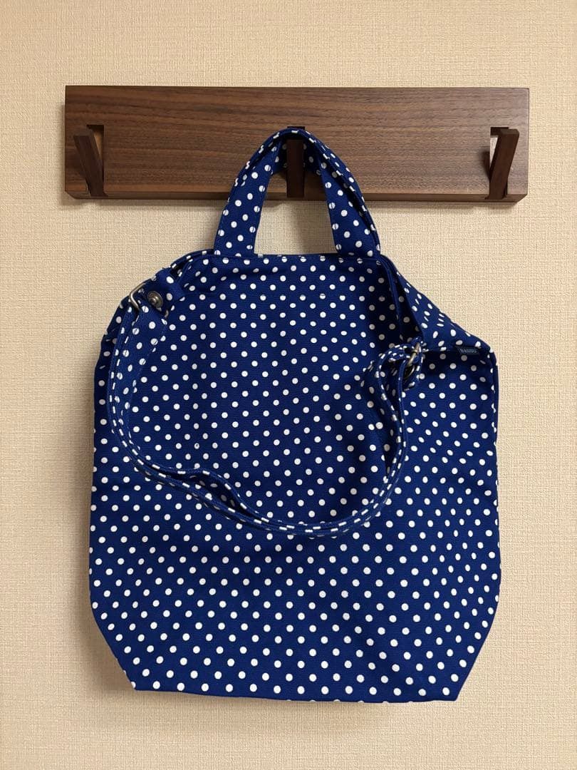 [DEADSTOCK] BAGGU Duck Bag - Blue Polka Dot (Category: Cross-body Bags) located in Mabalacat. Submitted by keb-a (Listing ID 1467889072, Image 1). Description: 🍒 — Measures 15.75" H × 11" W × 4.75" L — Interior patch pocket — 40" adjustable strap strap with top carry handles — 20" max strap drop — 16 oz recycled cotton canvas 🍒 — 100% authentic — Versatile 3-way bag: wear it cross-body, over the shoulder, or carry it by the top handles — Discon