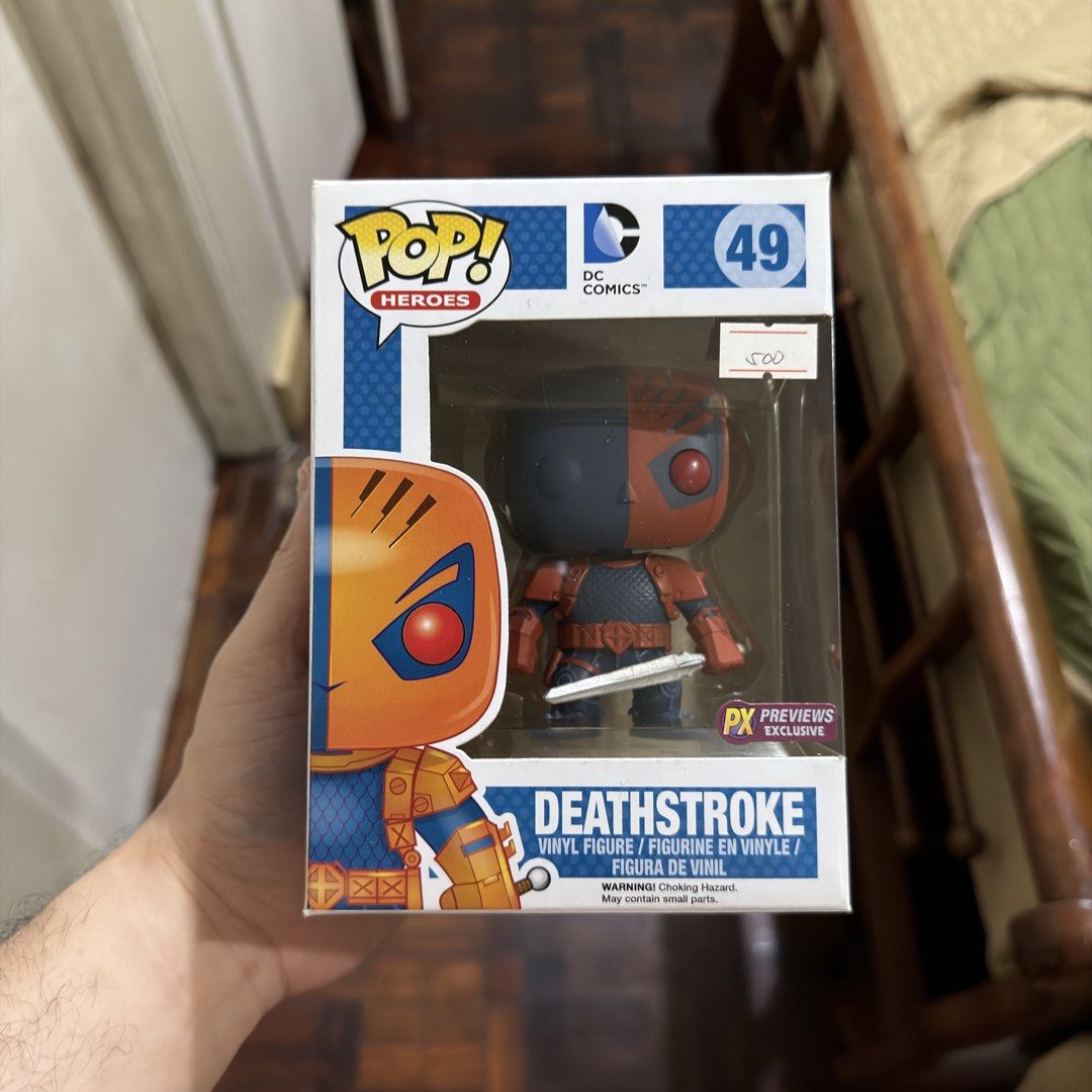 Deathstroke Funko Pop (Category: Figurines & Statues) located in Pasig City. Submitted by kingclutter (Listing ID 1469106335, Image 1). Description: With used boss protector..