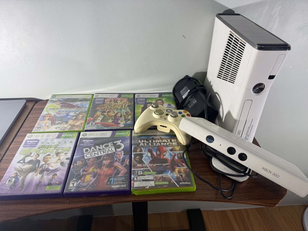 DEFECTIVE Xbox 360 S Console with Kinect & Games (Category: Xbox) located in Cainta. Submitted by kenpates (Listing ID 1468968730, Image 1). Description: DEFECTIVE Xbox 360 S Console with Kinect & Games PHP 2,500 + 1,500 for the Games PLEASE READ BEFORE MESSAGING PARA WALANG REKLAMO AFTERWARDS: Details about the Console & Controller: - HONEST ISSUES: Not sure if still working. No power adapter and sira yung power button ng console so di ko matest