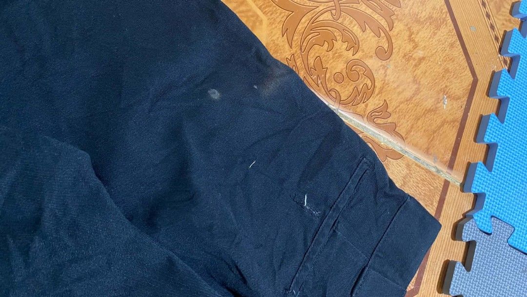 Dickies Work Pants (Category: Trousers) located in Bulacan. Submitted by rondeez (Listing ID 1468950013, Image 2). Description: - Brand: Dickies - Color: Dark blue - Style: Classic work pants with standard fit and belt loops - Features: Durable material, back pockets, and iconic logo tag on the right rear pocket.
