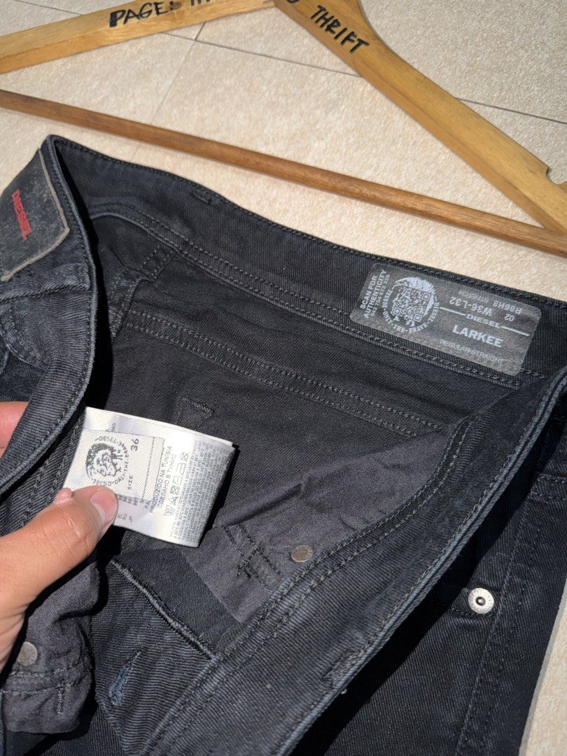 DIESEL BUTTON FLY BLACK PANTS STRETCHABLE (Category: Jeans) located in Manila. Submitted by triptothrift7 (Listing ID 1469100378, Image 3). Description: message if you are interested! for fast transaction DIESEL BUTTON FLY BLACK PANTS STRETCHABLE for only 1599 size 36 waistline 36 x 43 length hem 8 no issue need wash only excellent condition color rate 9/10 mode of payment gcash or bank transfer location Biñan laguna.