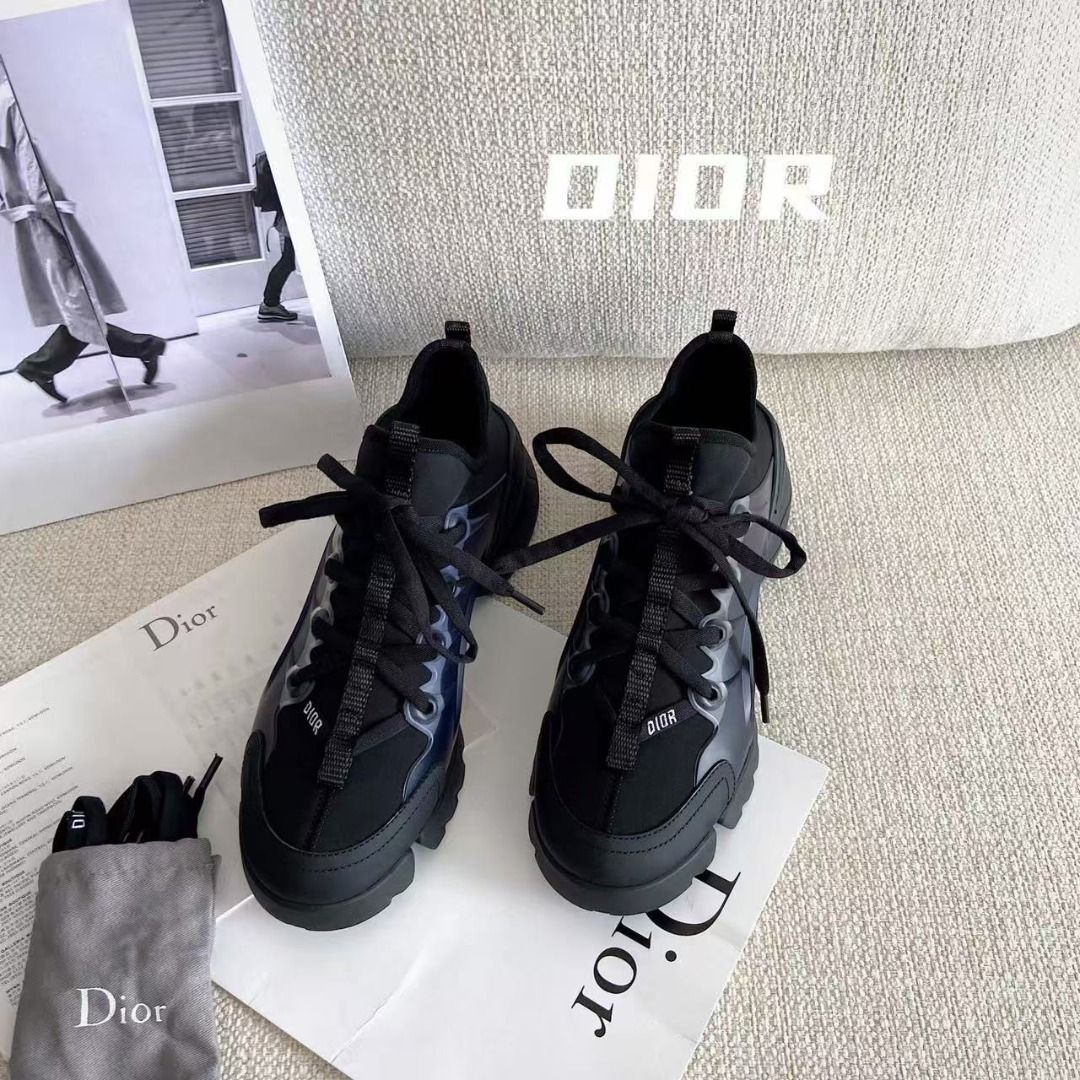 Dior Black Technical Mesh Sneakers (Category: Sneakers) located in Caloocan City. Submitted by rarisganiy26807 (Listing ID 1469025844, Image 1). Description: - Brand: Dior - Color: Black - Style: Chunky sneakers with technical mesh upper and translucent overlay panels - Features: Front lace-up, branded pull tab on tongue, chunky rubber sole - Inclusions: Original Dior dust bag - Condition: Excellent daily designer kicks with serious attitude - Mo