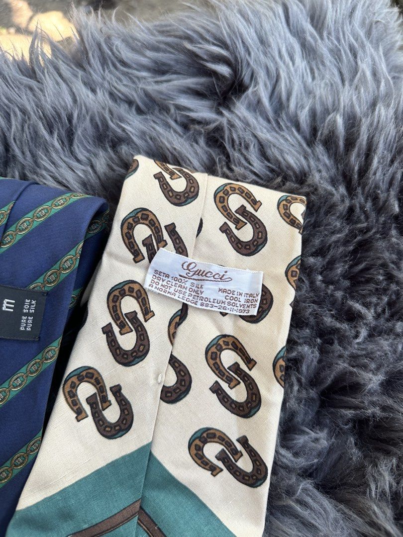 DIOR X CELINE X GUCCI Authentic TIES (Category: Ties) located in Cagayan de Oro. Submitted by kjcartier26 (Listing ID 1469016124, Image 3). Description: 📍GUCCI Vintage Horseshoe 80’s design 📍DIOR silk necktie architecture design 📍CELINE Silk Triumph Logo design.