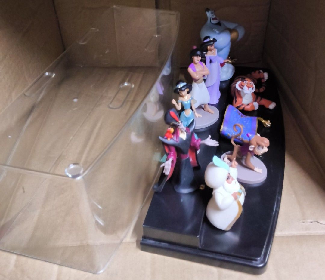Disney Aladdin character figurine set with display case (Category: Figurines & Statues) located in Manila. Submitted by the_thrift_shop_onlineph (Listing ID 1468955573, Image 3). Description: No long reservation, priority ASAP buyer Products in hand ready to ship Feel free to chat, message or text for additional pictures and inquiry for the availability of the items before placing an order. What you see what you get (see pictures) Details: - Comp