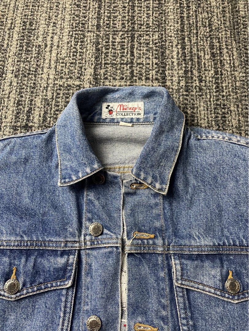 Disney Mickey Collection Denim Jacket (Category: Coats, Jackets and Outerwear) located in Manila. Submitted by rdtp2 (Listing ID 1469099727, Image 3). Description: Size small on tag 21x23 no flaw good condition 9/10.