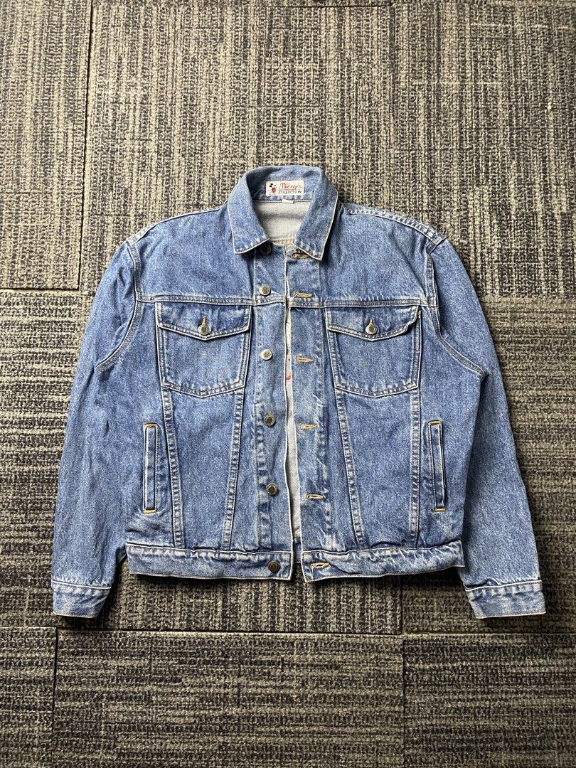 Disney Mickey Collection Denim Jacket (Category: Coats, Jackets and Outerwear) located in Manila. Submitted by rdtp2 (Listing ID 1469099727, Image 1). Description: Size small on tag 21x23 no flaw good condition 9/10.