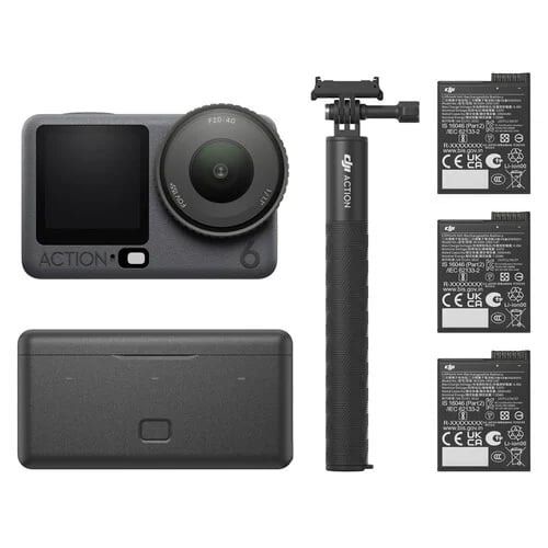 DJI Action 6 Adventure Combo (Category: Video Cameras) located in Manila. Submitted by cxlbab (Listing ID 1468969237, Image 1). Description: - DJI Action 6 main camera unit - Multi-battery charging case - 3 original batteries for extended shooting - DJI Action extension rod stick - Ulanzi Tripod - Sandisk Extreme 64gb used once no issue rfs: need funds.