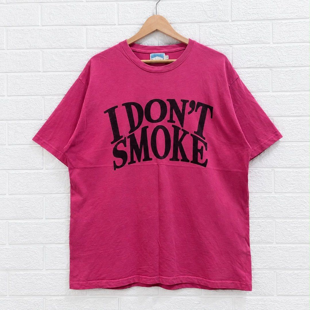 Donsmoke "I Don't Smoke" (Category: Tshirts & Polo Shirts ) located in Taguig. Submitted by thriftstar2 (Listing ID 1468936417, Image 1). Description: W 23 L 28 Size L Color rate: 10/10 Good condition No issue.