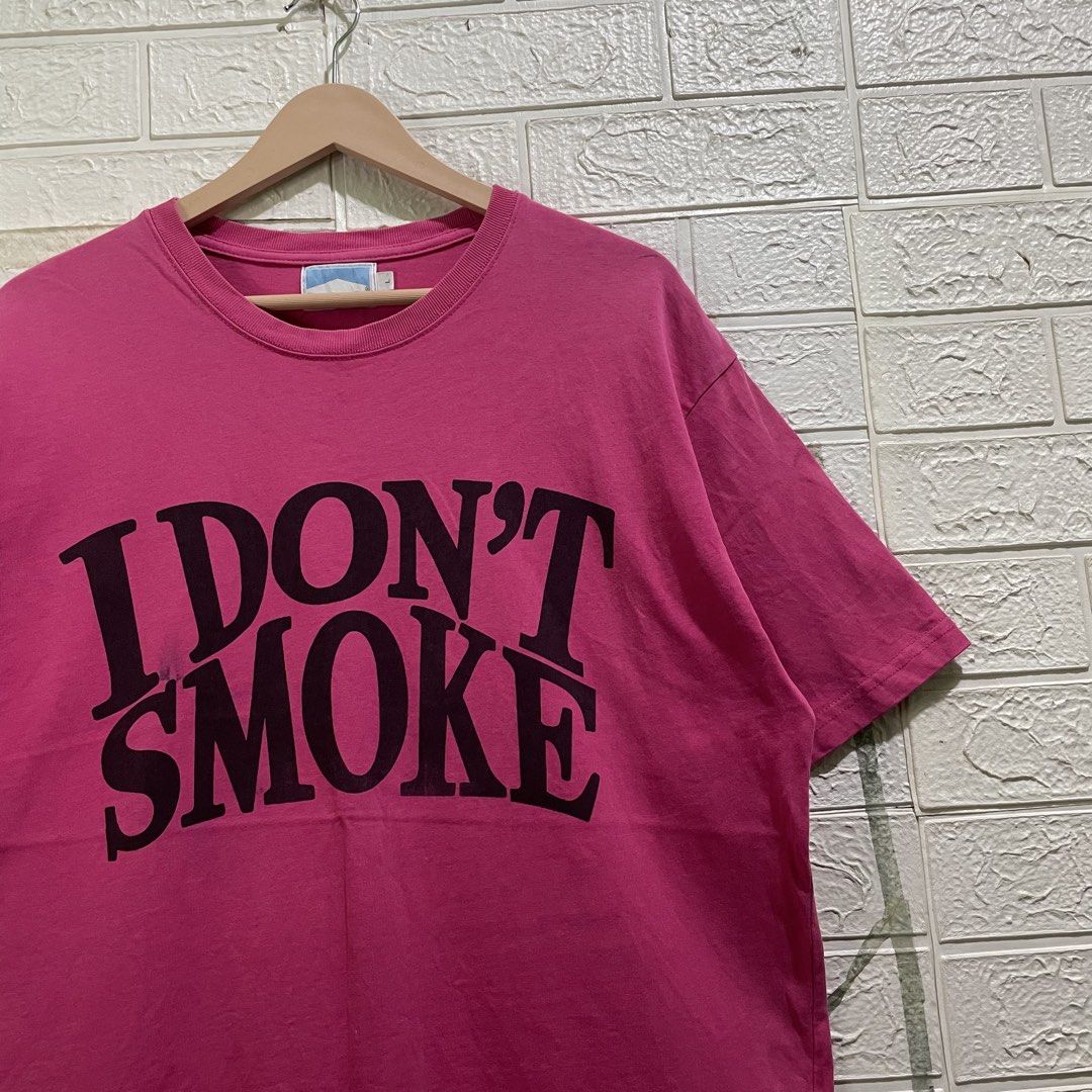 Donsmoke "I Don't Smoke" (Category: Tshirts & Polo Shirts ) located in Taguig. Submitted by thriftstar2 (Listing ID 1468936417, Image 2). Description: W 23 L 28 Size L Color rate: 10/10 Good condition No issue.
