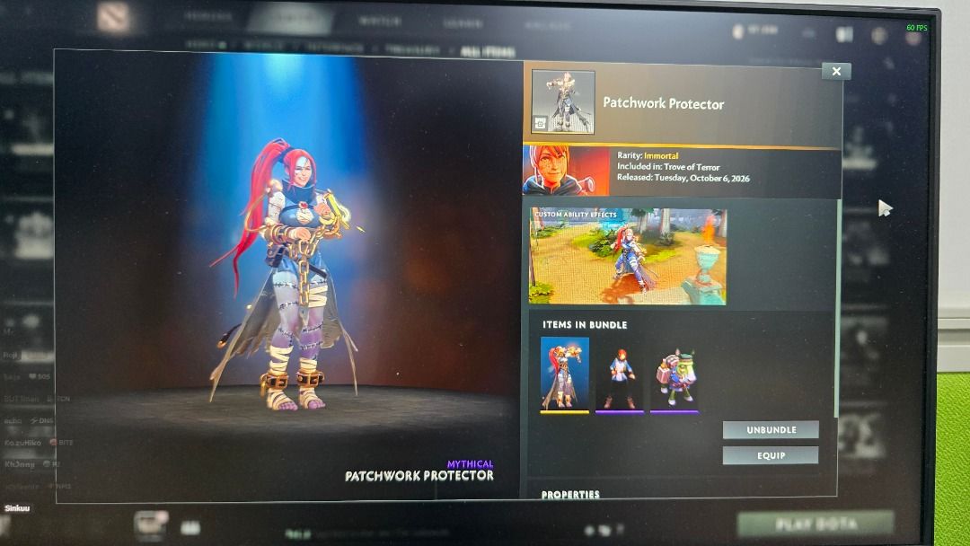 Dota 2 Patchwork Protector Marci Set Bundle (Category: In-Game Products) located in Binan City. Submitted by Roj_Vizcarra07 (Listing ID 1469114474, Image 1). Description: - Item: Patchwork Protector Bundle for Marci (Full Hero Set) - Type: Giftable Dota 2 In-Game Item - Process: Add on Steam -> Wait 30-day friend list requirement -> Gift transfer - Mode: Fast and secure transaction via Carousell.